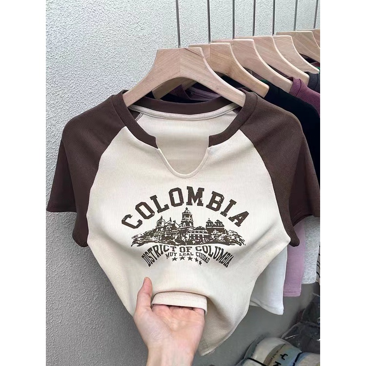 Áo Thun Tay Ngắn Màu Trơn Phong Cách Hàn Quốc Thời Trang Mùa Hè Cho Nữ