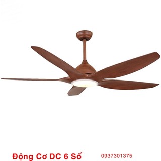 Quạt Trần Đèn Động Cơ DC inverter Điều Khiển 6 số,Sải Cánh 1m52 Đèn Led Sáng 3 Màu-Động Cơ Khỏe Chạy êm-Bảo Hành 2 Năm