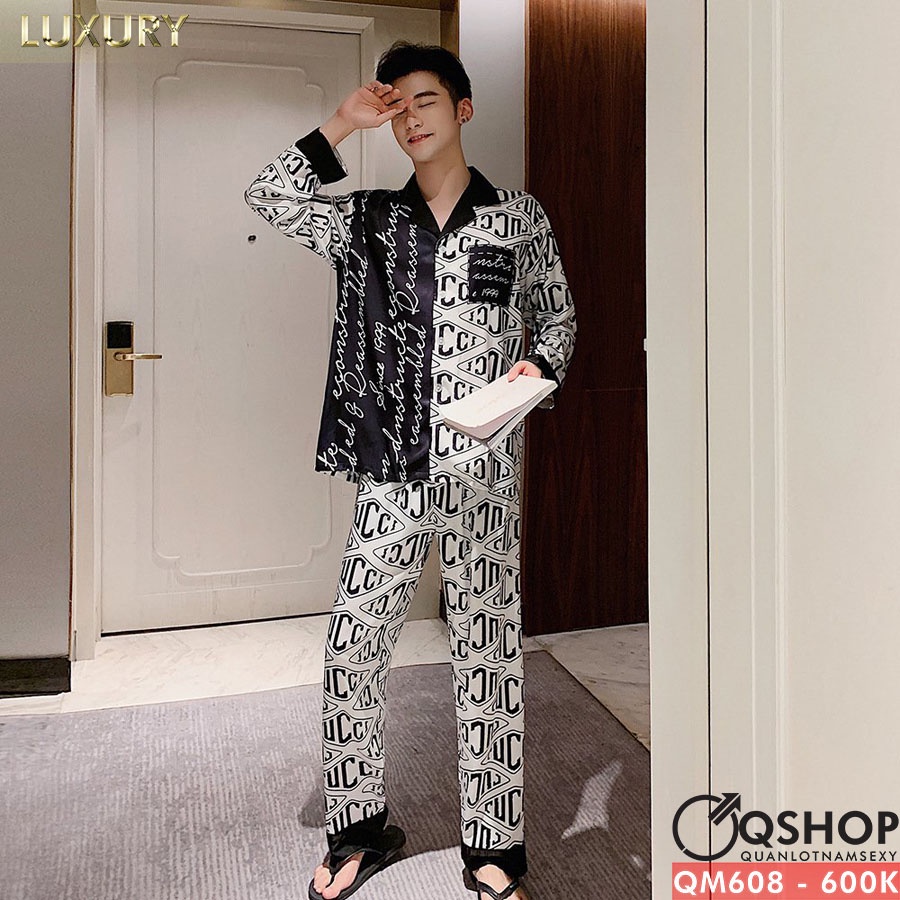 Bộ đồ pijama nam luxury lụa cao cấp mềm mịn trơn láng QSHOP QM604 - QM605 - QM606 - QM607 - QM608