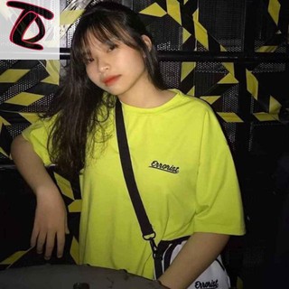 Áo phông tay lỡ erroist xanh neon unisex oversize Dư Tú Lệ