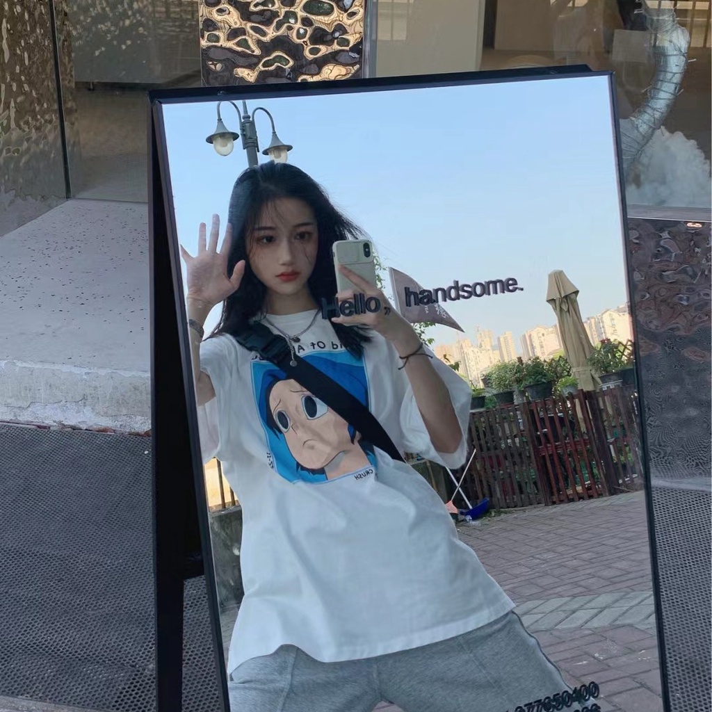 NRVP Áo Thun Unisex Mùa Hè Dáng Suông Tay Cộc Phong Cách Hàn Quốc Cho Nam Nữ