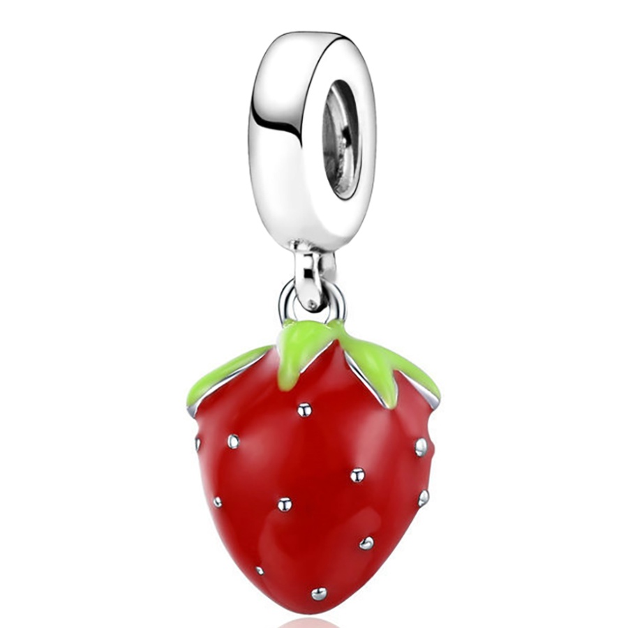 Hạt Charm Màu Đỏ / Bạc Hình Trái Táo Dùng Làm Trang Sức DIY