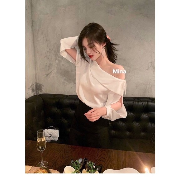 ⚡️💯ÁO LỤA LỆCH VAI SANG TRỌNG CỰC KÌ ĐẸP🍀⚡️