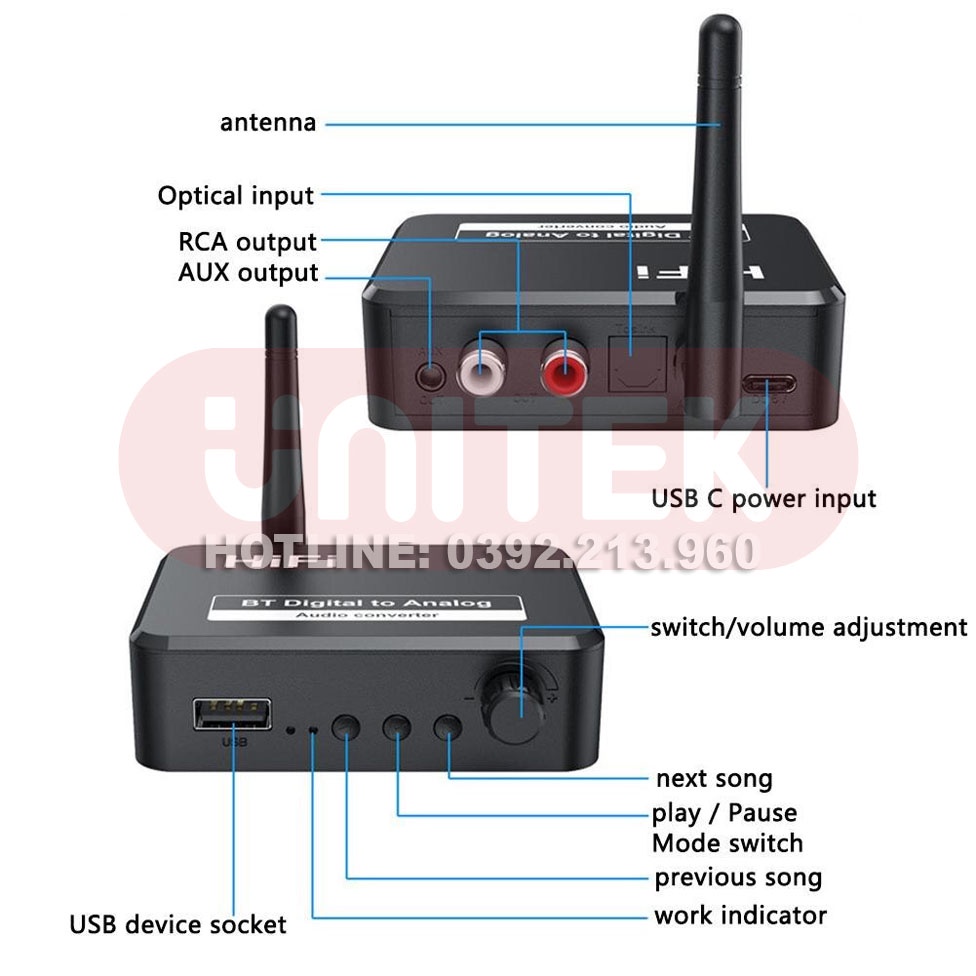 Bộ Chuyển Đổi Âm Thanh DAC HIFI Bluetooth B35S