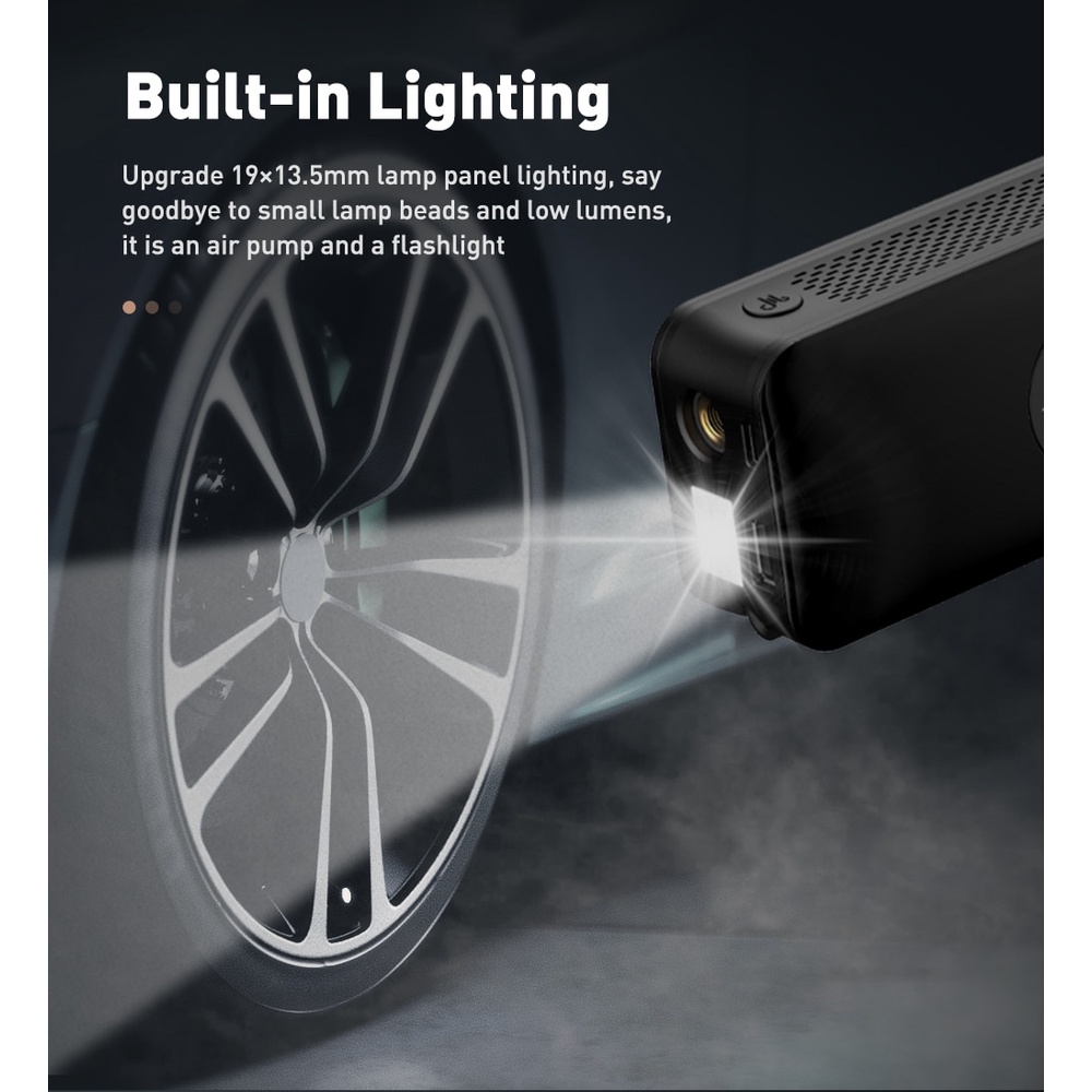 Bơm lốp Ô Tô Mini Sạc Pin Điện Tử Tự Ngắt Không Dây - Máy Bơm Hơi Đa Năng Kèm Sạc Tiện Dụng