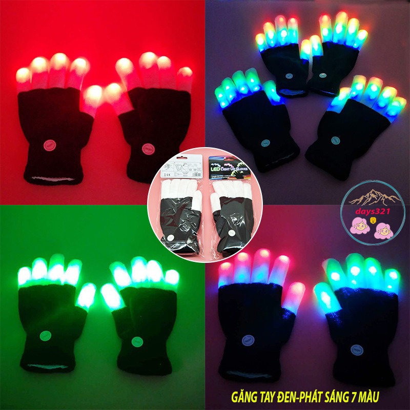 Găng Tay Đèn LED Phát Sáng 6 Chế Độ Phát Sáng - Glover - Groving - Nghệ thuật Đường Phố