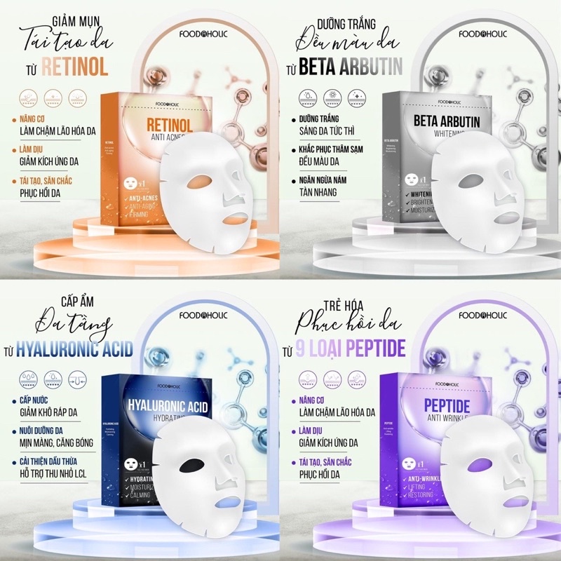 [Hộp 10M] Mặt Nạ Giấy Foodaholic Essential Mask Chăm Sóc Da Toàn Diện 23g