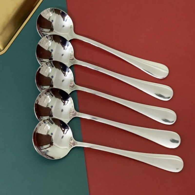 Sét 5 Chiếc Thìa (muỗng) Inox Tròn Dùng ăn Cơm, Cháo ,Phở…Chất Lượng Bóng Sáng