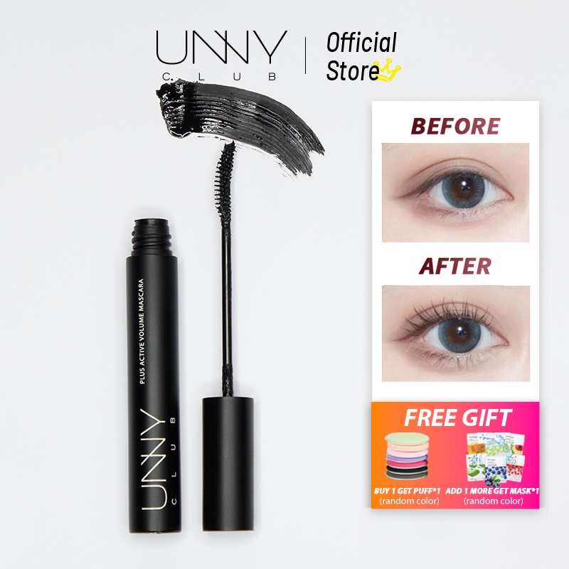 Mascara chải lông mi UNNY CLUB đầu cọ mảnh nhẹ tự nhiên chống thấm nước và mồ hôi không bị nhòe lâu trôi 3.5g/ 8.5g