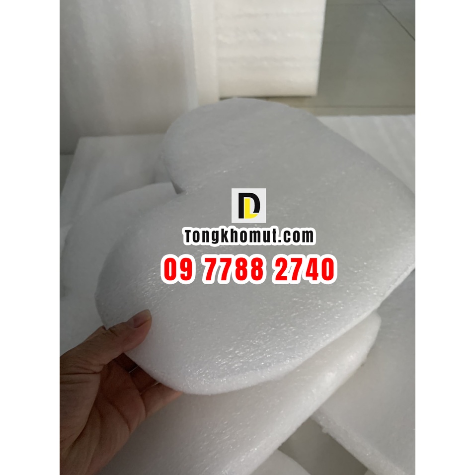 [PHÔI CẮT MÁY] Phôi xốp dẻo, xốp cắm HOA SÁP - dày 5cm -  cắt sẵn hình trái tim, hình tròn nhiều kích thước