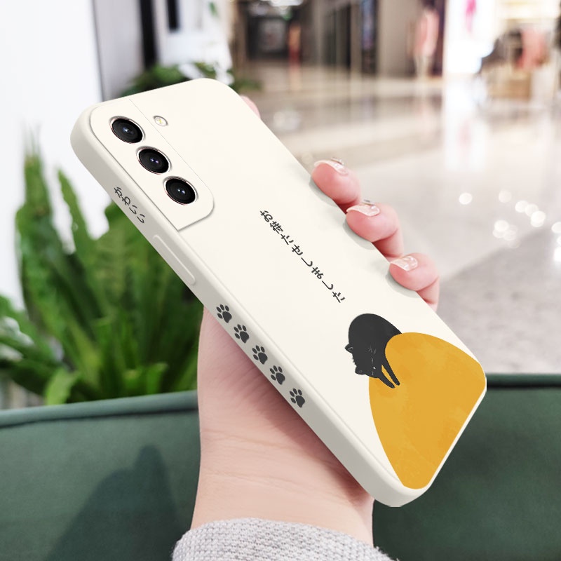 Ốp Điện Thoại Cảm Giác Chạm Thoải Mái In Hình Mèo Cho Samsung Galaxy S21 S20 FE Ultra Plus