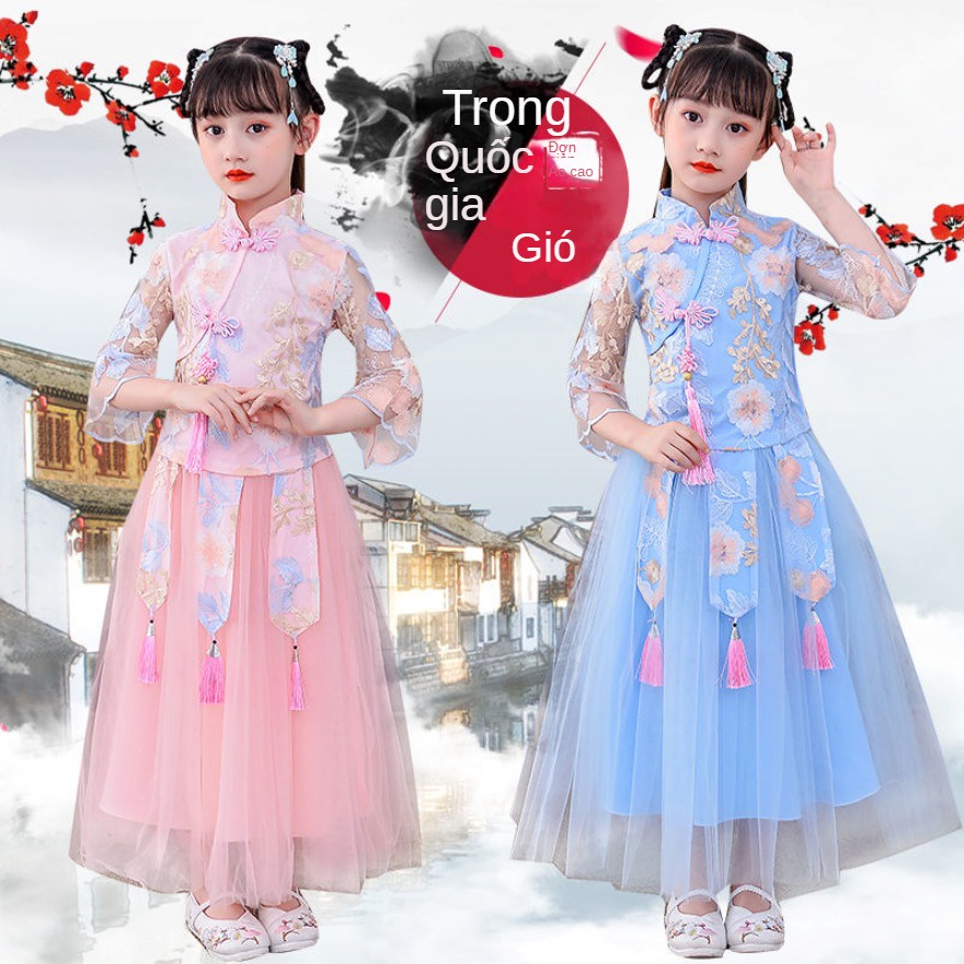 Đầm Hán Phục Phong Cách Trung Hoa Thời Trang Mùa Hè 2023 Mới Cho Bé Gái