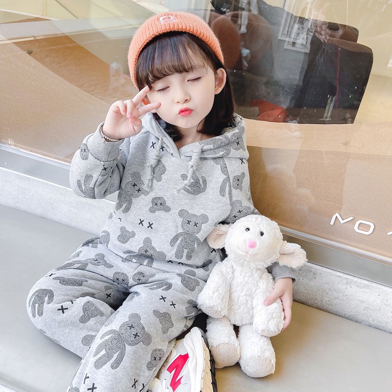 Bộ nỉ gấu dài tay cho bé 9-18kg