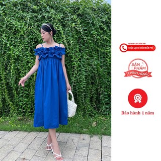 Đầm lửng nữ kiểu 2 dây The SHEI - Màu xanh dương  - TSD092202