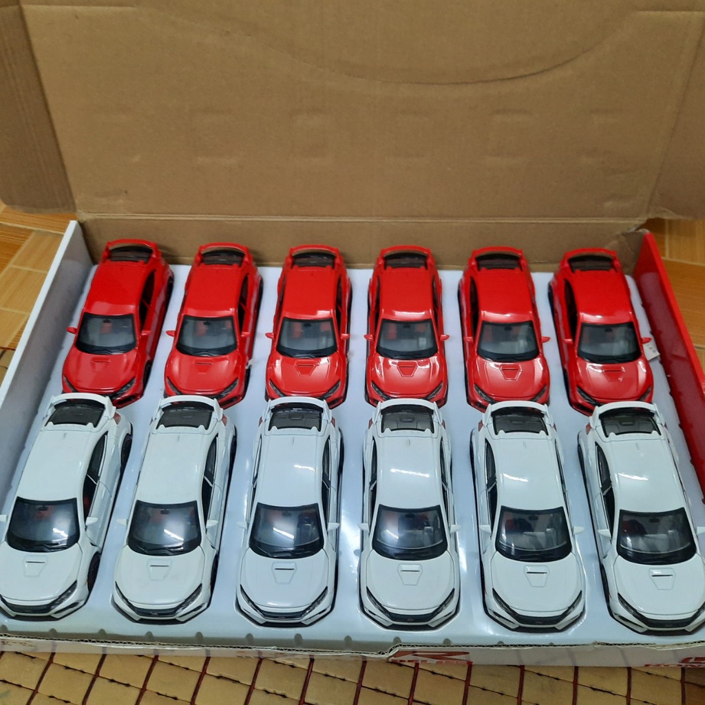 Mô hình xe ô tô Honda Civic RS type R tỉ lệ 1:32 xe đồ chơi trẻ em bằng kim loại, có đèn và âm thanh động cơ