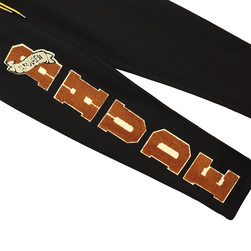 RHUDE Autumn and Winter New Men's Fashion Loose Logo Zhang Zai Sticker Decoration Black Casual Straight Pants