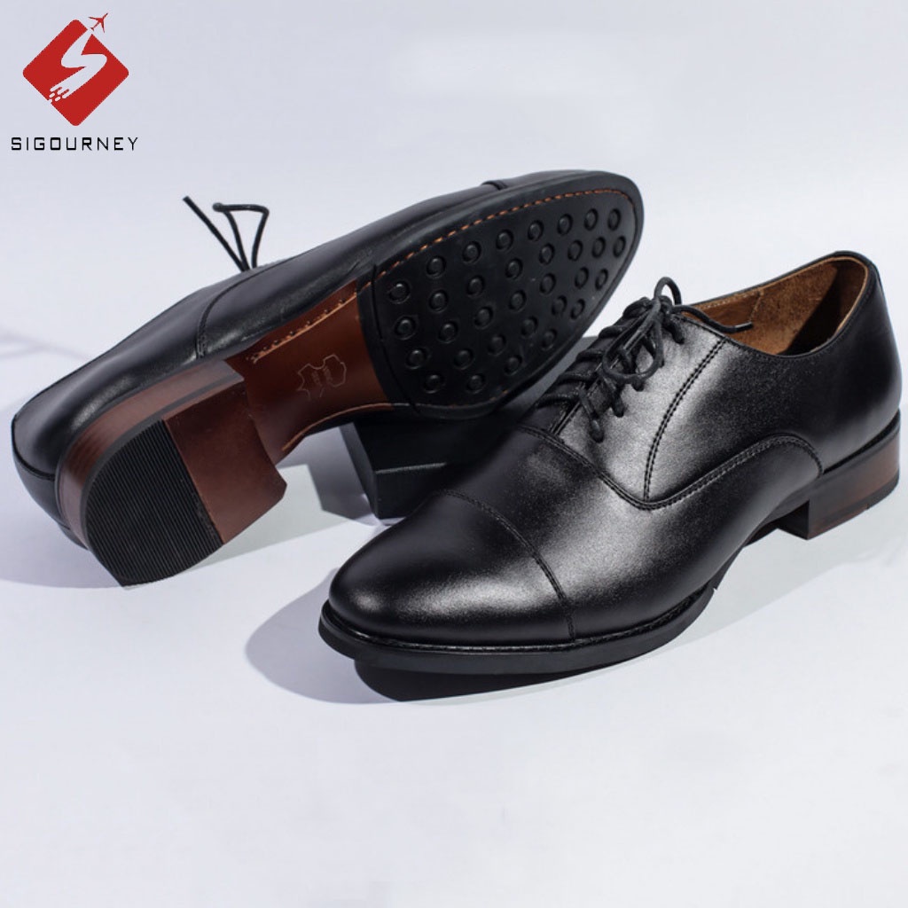 Giày Tây Nam Cao Cấp Oxford Captoe Đế Phíp, Da Bò Thật, Thiết Kế Sang Trọng SCC-02