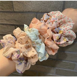 Cột tóc vải scrunchies lưới thêu hoa cúc cao cấp xinh xắn ( hình thật)