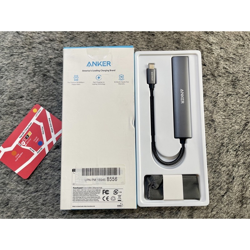 Bộ chuyển đổi Anker PowerExpand+ 5 in 1 USB-C Ethernet Hub A8338