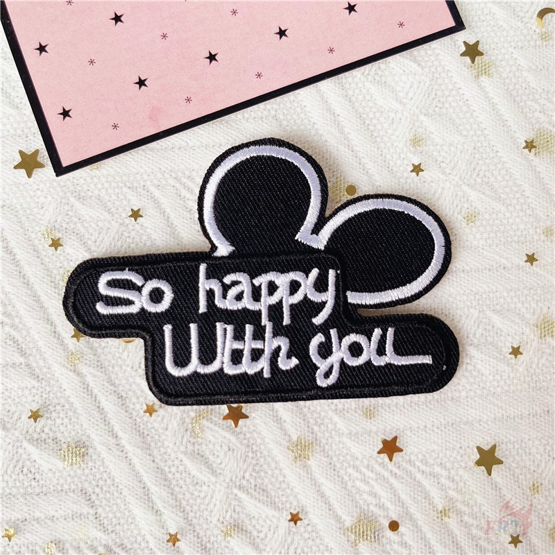 ♥ Sticker Ủi Thêu Hình Chuột Mickey & Minnie ♥ 1 Miếng Dán Ủi Quần Áo Hình Hoa Hướng Dương