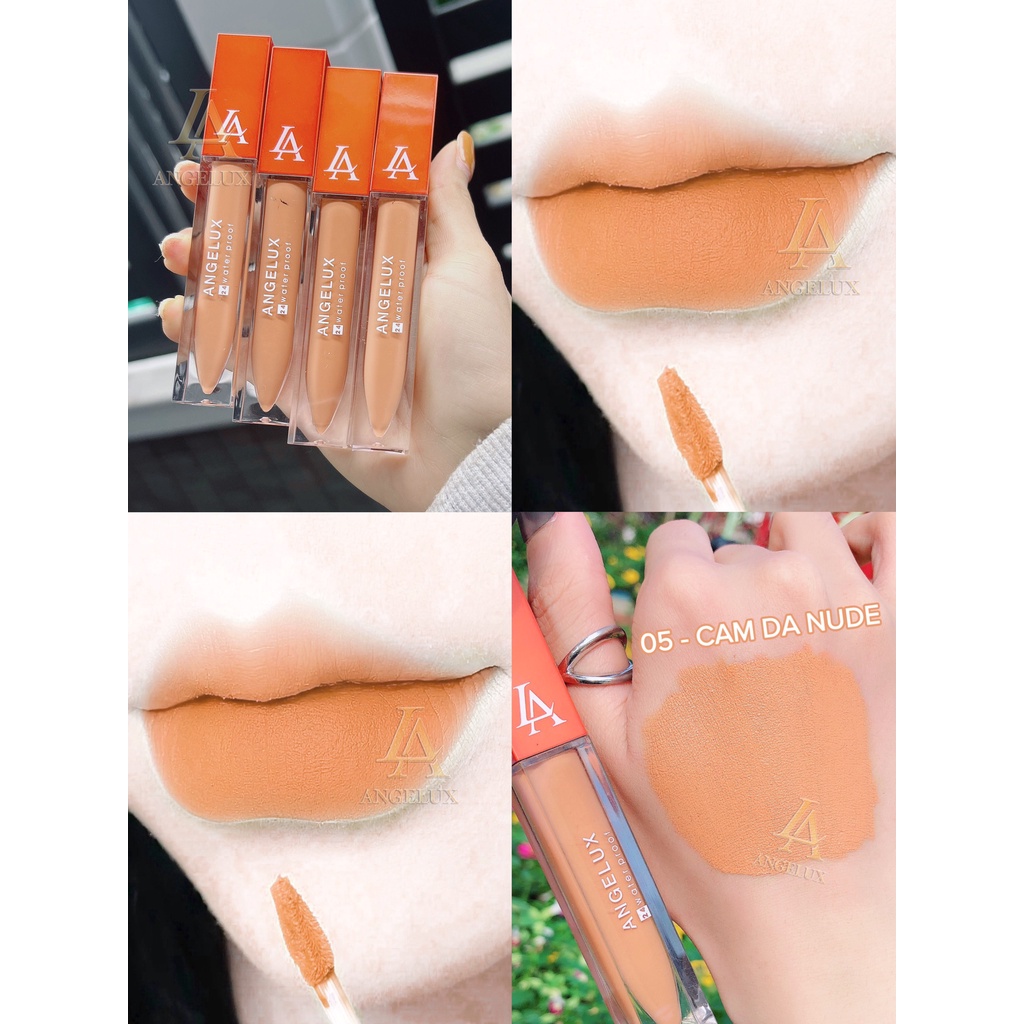 Son Kem Siêu Lì Angelux Màu Cam Da Nude
