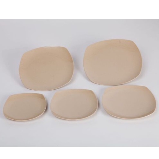 Dĩa vuông cạn nhựa Melamine màu Nâu nhiều Size