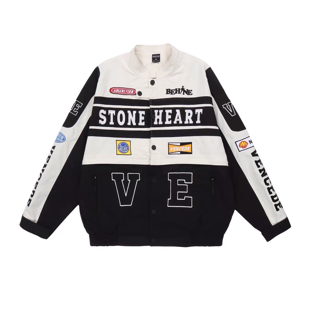 Áo khoác Varsity Jacket VECENDE Stone Heart chất full da loại 1 cao cấp (có bảo hành)