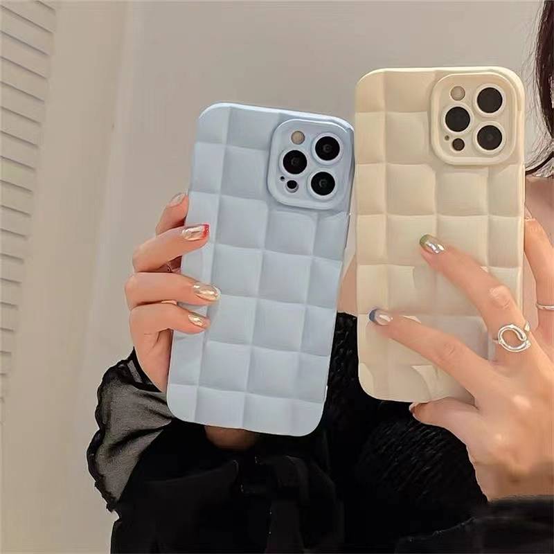 Ốp điện thoại kẻ ô vuông đơn giản phổ biến thích hợp cho Iphone13pro14max Apple 12 11 Xrxs 7p8p xQMD
