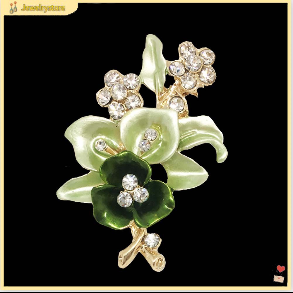 Ghim cài áo hình hoa đính kim cương giả thời trang dành cho nữ