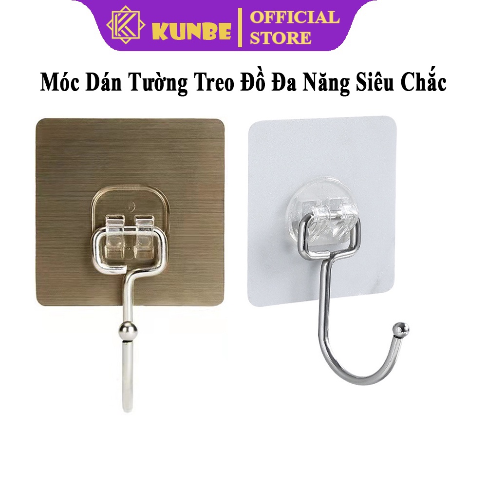 Móc Dán Tường Treo Đồ Đa Năng KUNBE Thiết Kế Móc Dạng Lưỡi Câu To Chắc Chắc