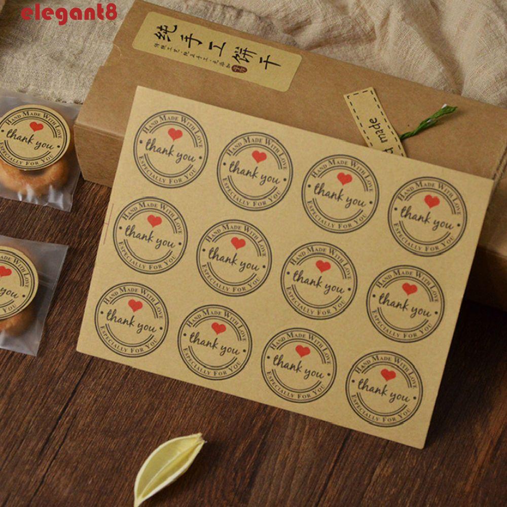 Set 10 Tấm Nhãn Dán Chữ Thank You Màu Đỏ Trang Trí Hộp Kẹo Thời Trang