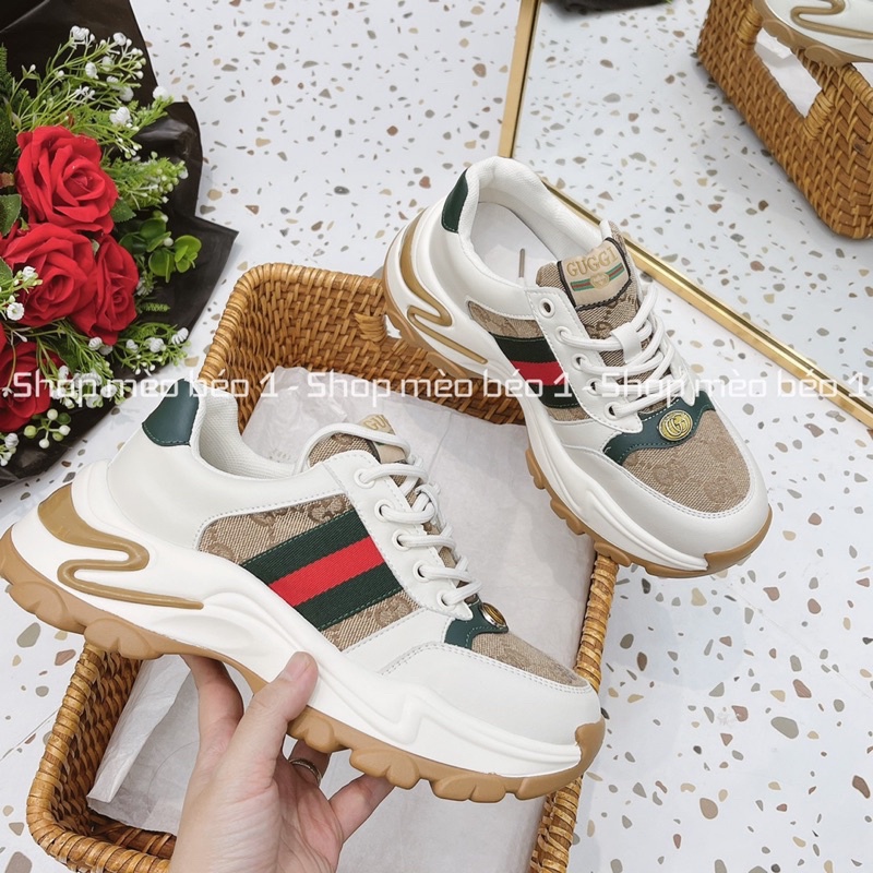 Giày thể thao sneaker hoạ tiết kẻ dọc đế viền sóng fullbox hàng quảng châu cao cấp