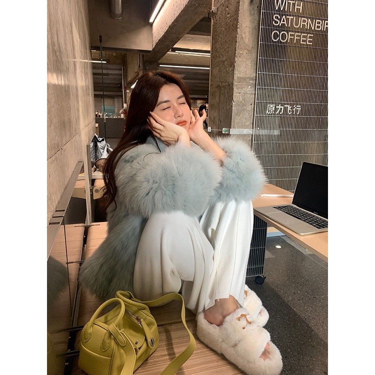 [Giao Ngay] Áo Khoác Lông Cáo Giả Dáng Ngắn Phong Cách Mới Cao Cấp Thời Trang Thu Đông Cho Nữ