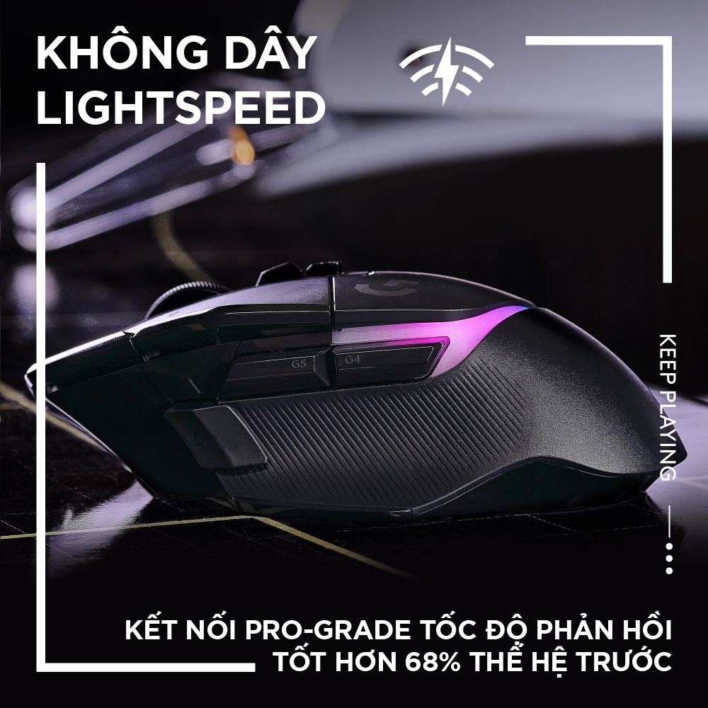 Chuột game không dây Logitech G502 X PLUS LIGHTSPEED – switch LIGHTFORCE Hybrid, RGB Lightsync, Cảm biến Hero 25K