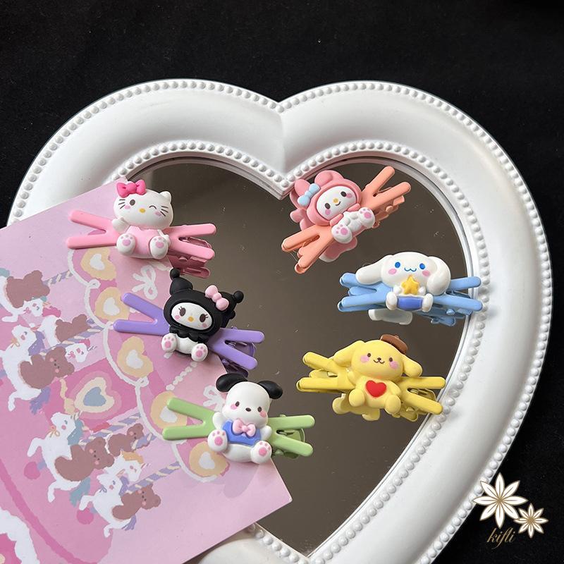 Kẹp Tóc Mái Hình Chữ X / Cinnamoroll Dog Kuromi Hoạt Hình Cho Nữ Sinh
