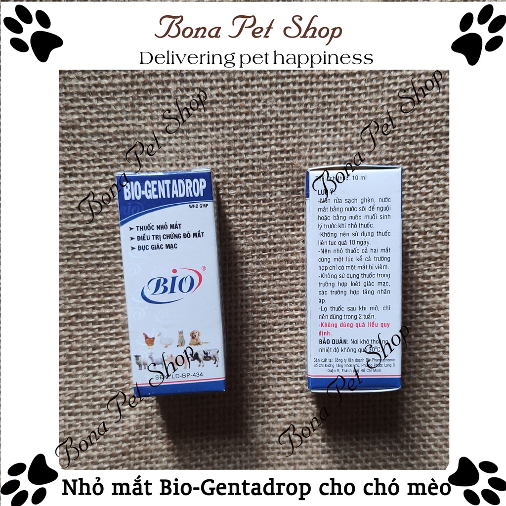 Nhỏ mắt Bio genta cho chó mèo