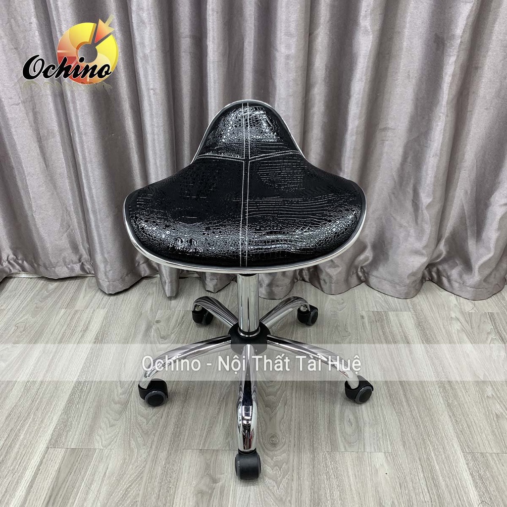 Ghế Spa, Ghế Trang Điểm Xoay Mẫu Da Cá Không Tựa Phong Cách Hiện Đại (Hàng Có Sẵn)