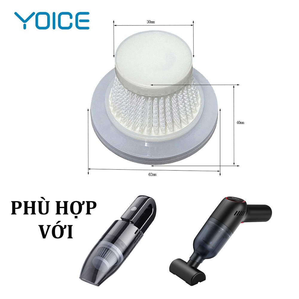 Lõi lọc hút bụi cầm tay mini đen YOICE - MUA KÈM DEAL SỐC