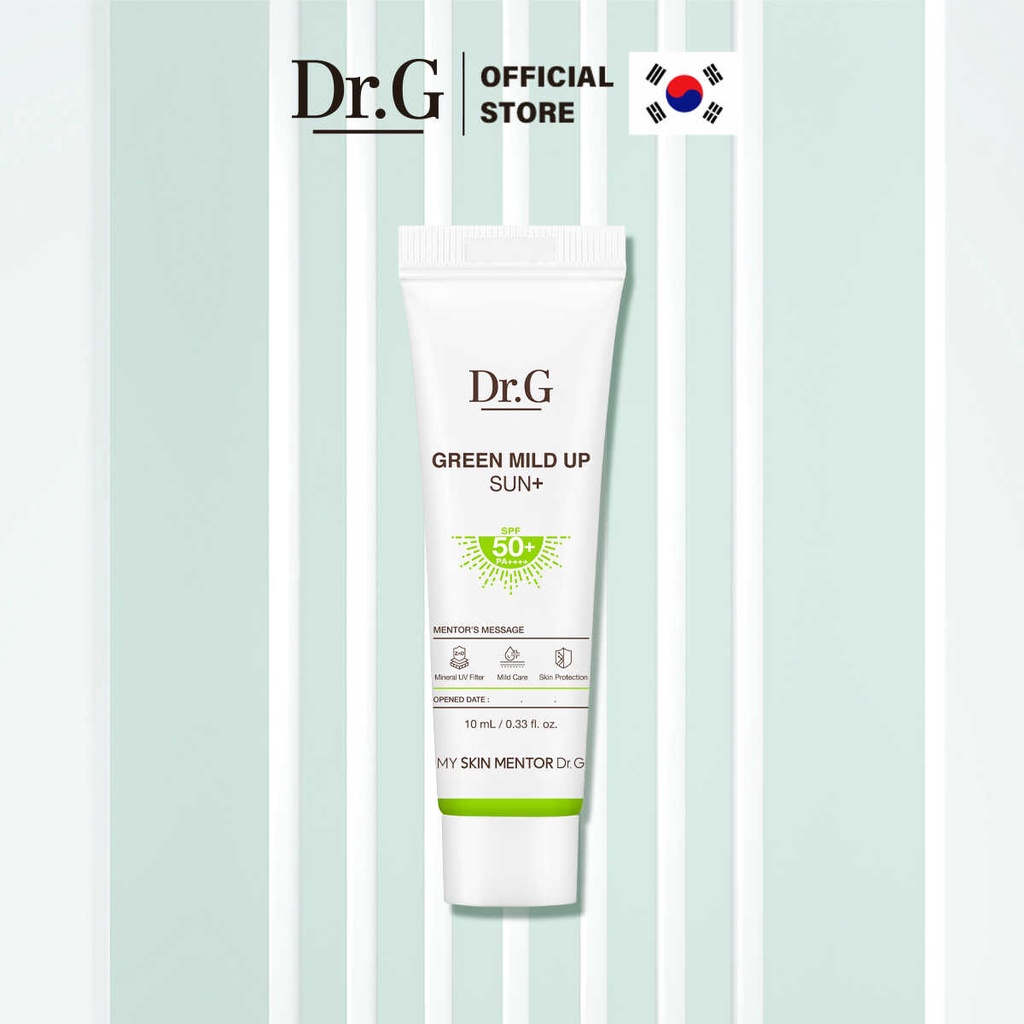 Quà tặng không bán Kem chống nắng thuần vật lý cho da nhạy cảm Dr.G Green Mild Up Sun+ SPF50+PA++++ 10ml