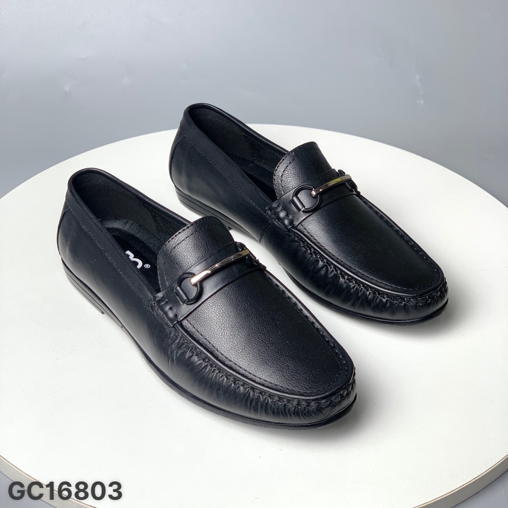 Giày mọi nam BQ ❤️FREESHIP❤️ Giày da nam dáng lười trơn đai khuy da bò GC16803