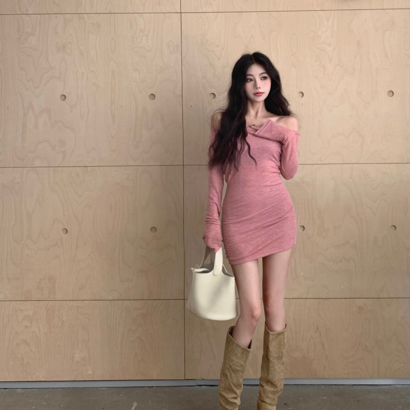 NRVP Đầm Ngắn Tay Dáng Ôm Gợi Cảm Thời Trang Hàn Quốc 2023