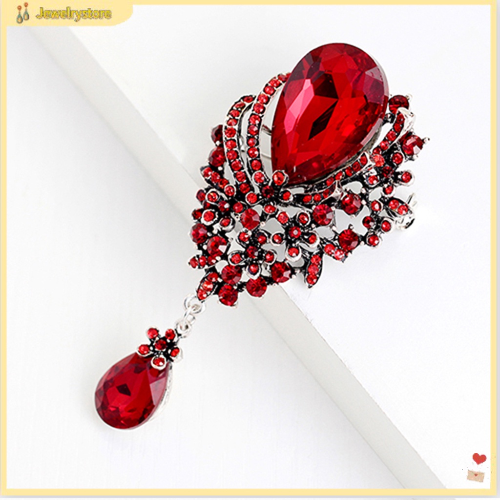 Ghim cài hình hoa đính đá thanh lịch sang trọng cho nữ jsm1