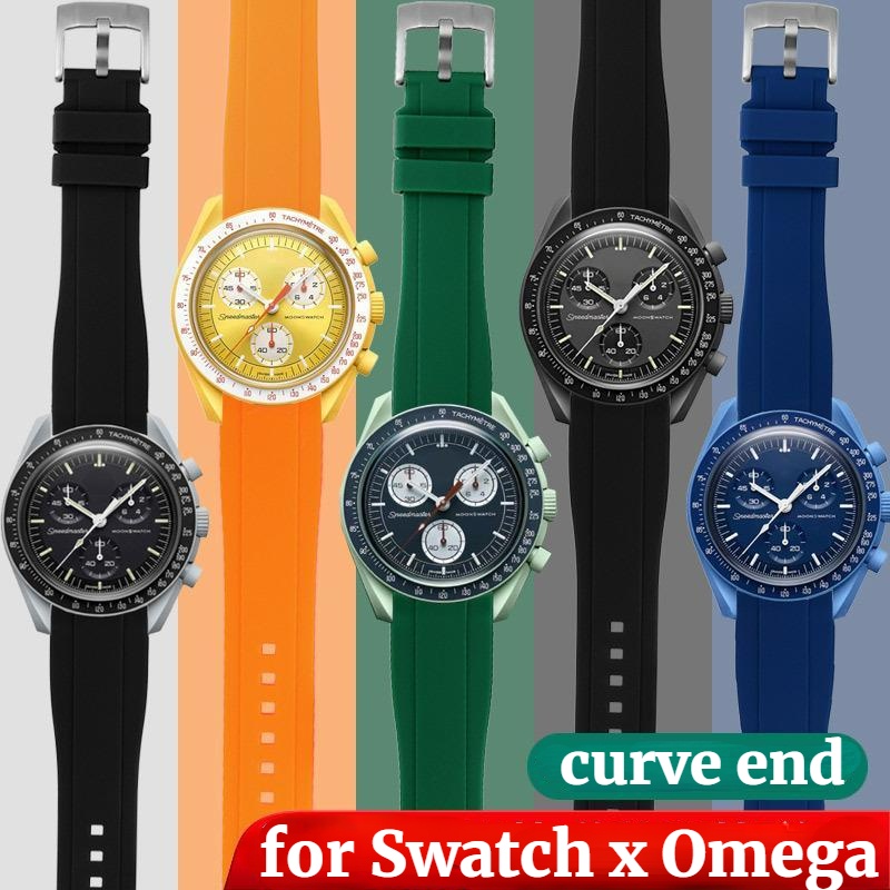 Dây Đeo Silicone Cong 20mm Cho Đồng Hồ Omega Swatch Co-branded Planet Mercury Jupiter Arc