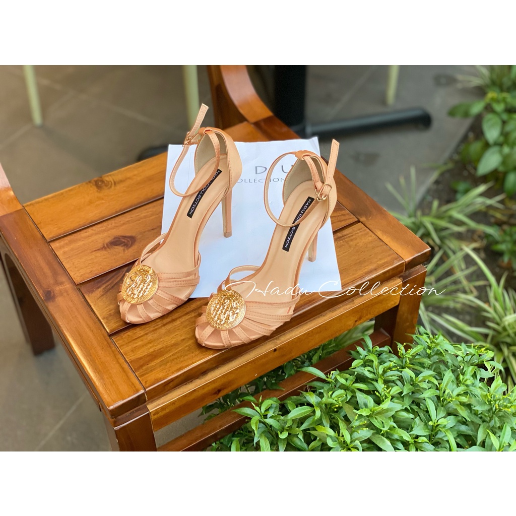 Giày cao gót 9p sandal dây rọ khóa tròn KATIFA M943 - BH 02 năm