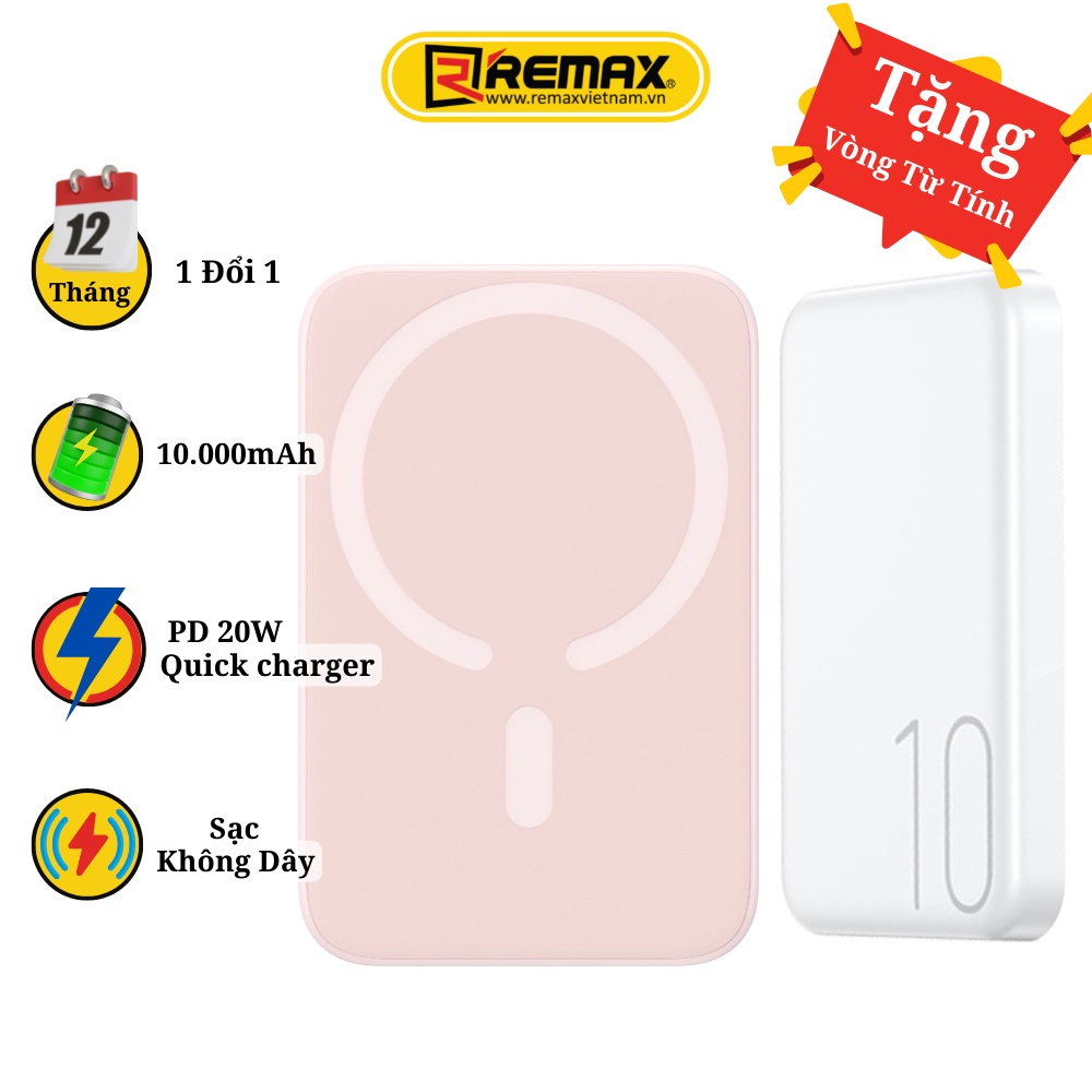 Sạc dự phòng không dây 10000mah chính hãng Remax RPP 65 hỗ trợ sạc không dây 15w và sạc nhanh 2 chiều 20w Remax Việt Nam