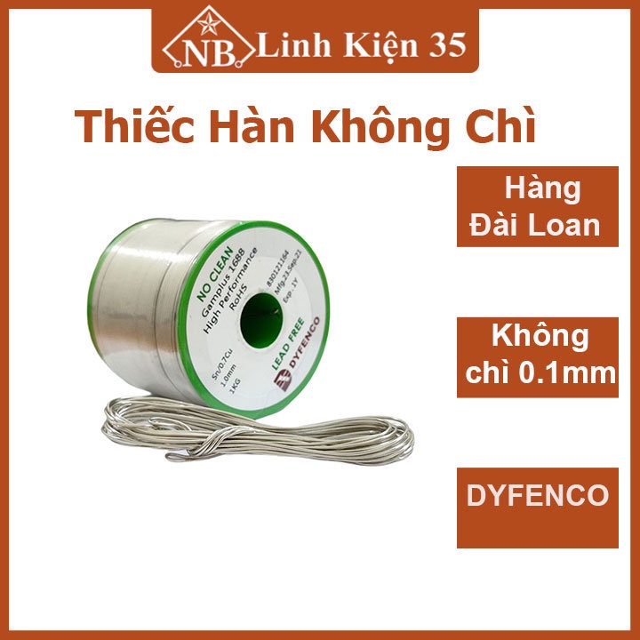 Cuộn 5m/10m/20m thiếc hàn DYFENCO lõi 1.0mm hàng Đài Loan  không chì, chất lượng cao