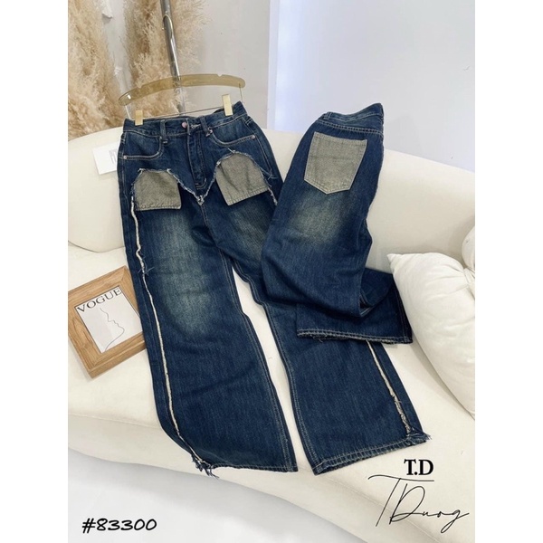 MÃ 3777- QUẦN SUÔNG TUA SƯỜN HỞ TÚI ĐỈNH CHÓP