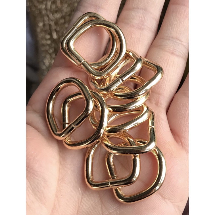 Khoen D 2cm hàng thường kim loại màu vàng , màu đen - phụ kiện làm túi xách - HANDMADE 88