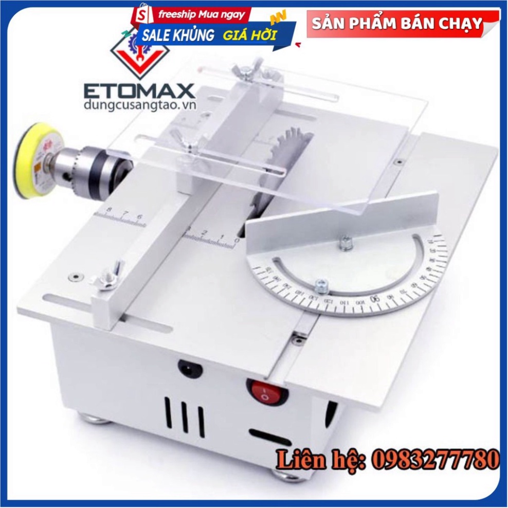 Máy cưa bàn mini đa năng V3, 2 chức năng trong 1, cưa bàn kết hợp khoan, mài, đánh bóng [ Khuyến Mãi ]