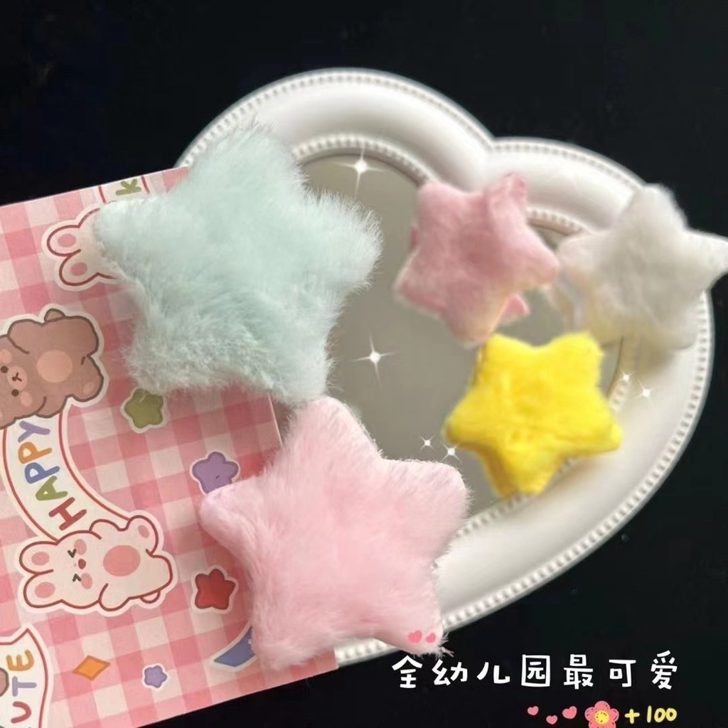 Kẹp Tóc Hình Ngôi Sao Phối Lông Thiết Kế Ngọt